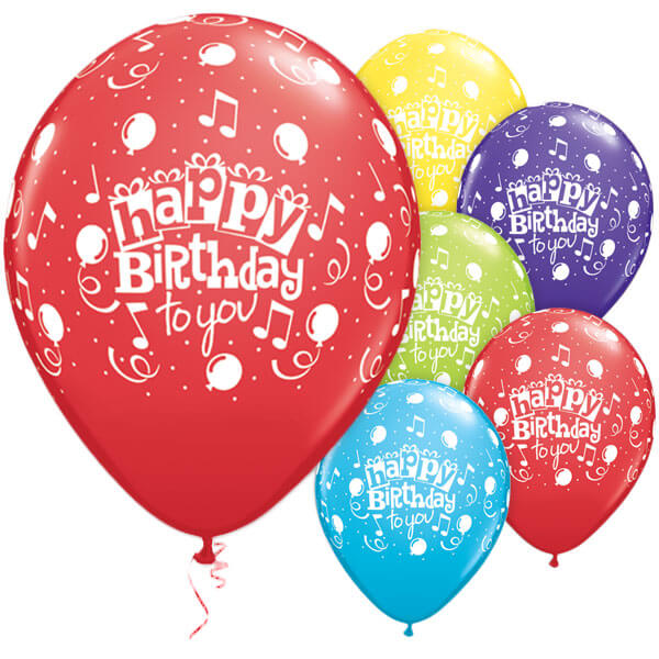 Happy Birthday Musical Helium Latex Balloon